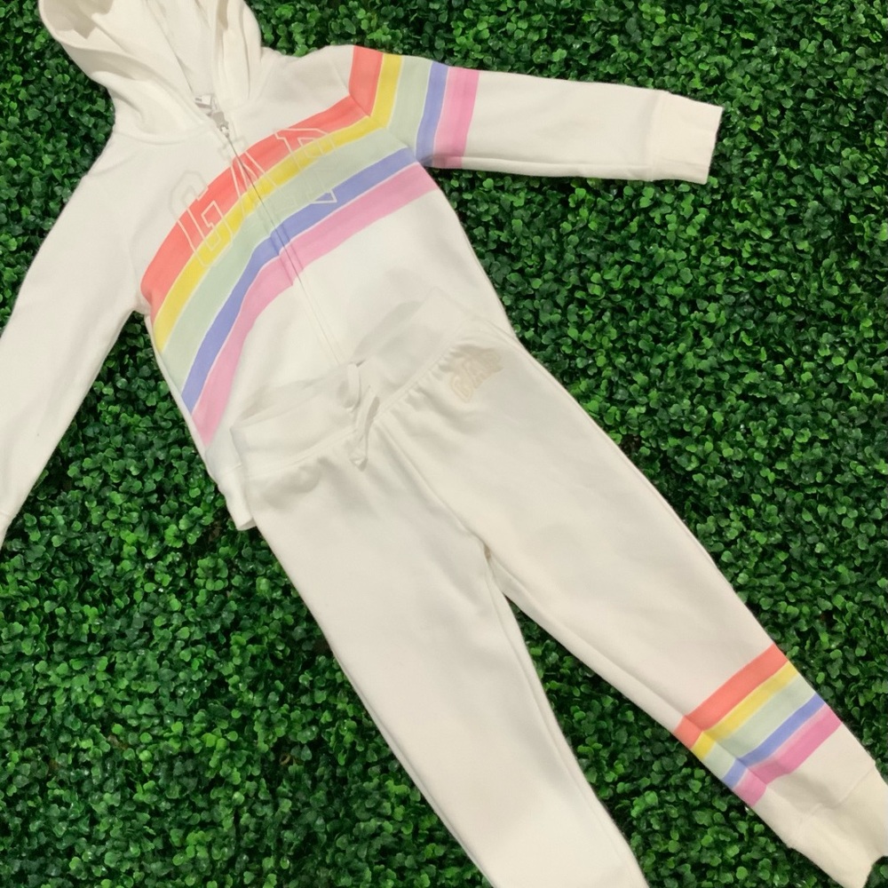Gap Sweatsuit with Rainbow Stripes
